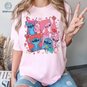 Disney Stitch and Angel Valentine PNG| Stitch Angel Lovers Sweatshirt | Stitch Couples Valentine Shirt | Couple Matching Shirt | Valentine Gifts