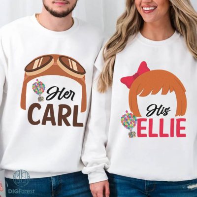 Disney Carl and Ellie Couple Matching PNG, His and Hers Family Honeymoon Vacation T-shirts , Mr and Mrs, Bride and Groom, Wife and Husband Disney Carl and Ellie Couple Matching PNG, His and Hers Family Honeymoon Vacation T-shirts , Mr and Mrs, Bride and Groom, Wife and Husband