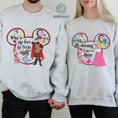 Disney Retro His Aurora And Her Philip PNG| Sleeping Beauty Shirt | Aurora Princess Shirt | Matching Family Honeymoon Tee