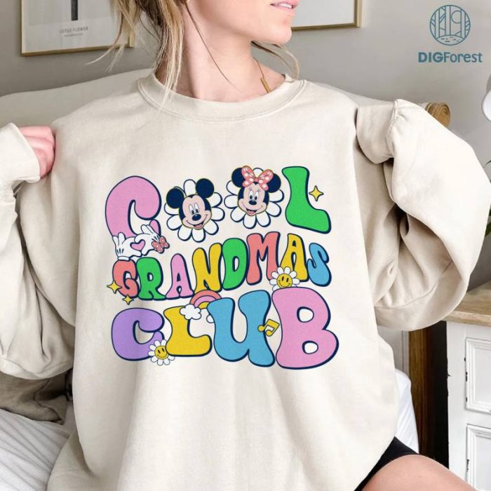 Vintage Cool Grandmas Club PNG | Mickey and Friends Shirt | Mickey Minnie Lovers Sweatshirt | Family Vacation Shirt | Gifts for Women