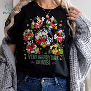 Mickey and Friends Very Merrytime Cruise Christmas PNG, Disneyland Family Christmas Cruise Shirts, Mickey's Very Merry Christmas Party
