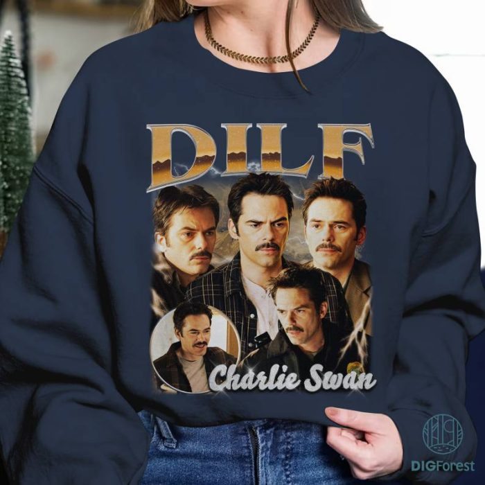 Charlie Swan Vintage Graphic Shirt, Twilight Saga Homage TV Png, Charlie Swan Bootleg Rap Png, Graphic Tees For Women Trendy, Digital Download