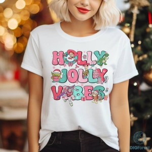 Disney Toy Story Pink Christmas Shirt, Holly Jolly Vibes Png, Toy Story Land Christmas, Disneyland Christmas, Christmas Party 2023, Digital Download