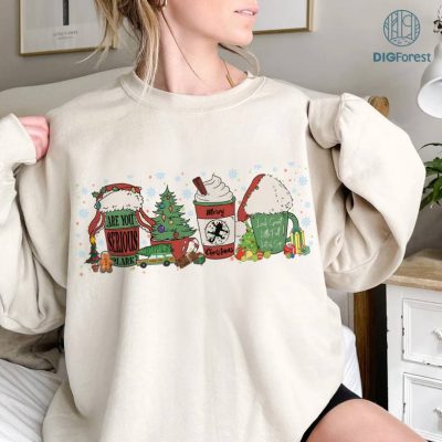 Disney Christmas Coffee Latte Sweater, Mickey Minnie Christmas Coffee PNG, Disney Coffee Shirt, Christmas Trip Shirt, Holiday Coffee