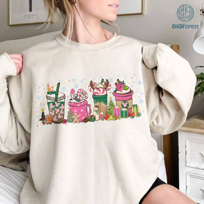 Disney Christmas Coffee Latte PNG, Mickey Minnie Christmas Coffee Sweater, Disney Coffee Shirt, Christmas Trip Shirt, Holiday Coffee