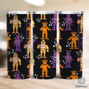 Five Nights At Freddy's 20oz Skinny Tumbler Sublimation Design Straight Template-Digital Download-Five Nights At Freddy's Tumbler