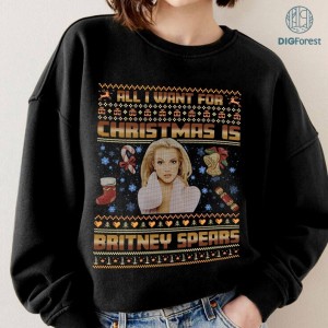 Britney Spears Ugly Christmas PNG| All I Want For Xmas Is Britney Spears Shirt | Britney Spears Homage Tee | Britney Spears Shirt | All I Want For Christmas Shirt
