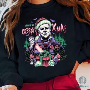 Christmas Michael Myers Png, Michael Myers Ugly Christmas Sweater, Horror Xmas Sweater, Creepy Xmas Shirt, Digital Download