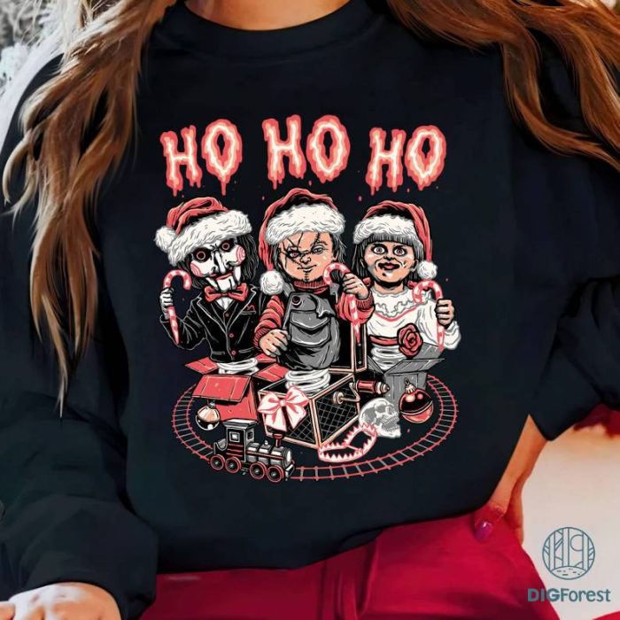Horror Movies Dolls Christmas Ho Ho Ho Png, Chucky Childs Play Christmas Shirt, Annabelle Christmas Shirt, Billy The Puppet Shirt, Xmas Gifts