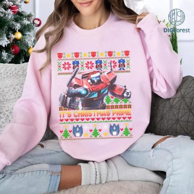 Optimus Prime Transformers Christmas Shirt, Ugly Xmas Sweater, Rise of the Beasts Holiday Tee