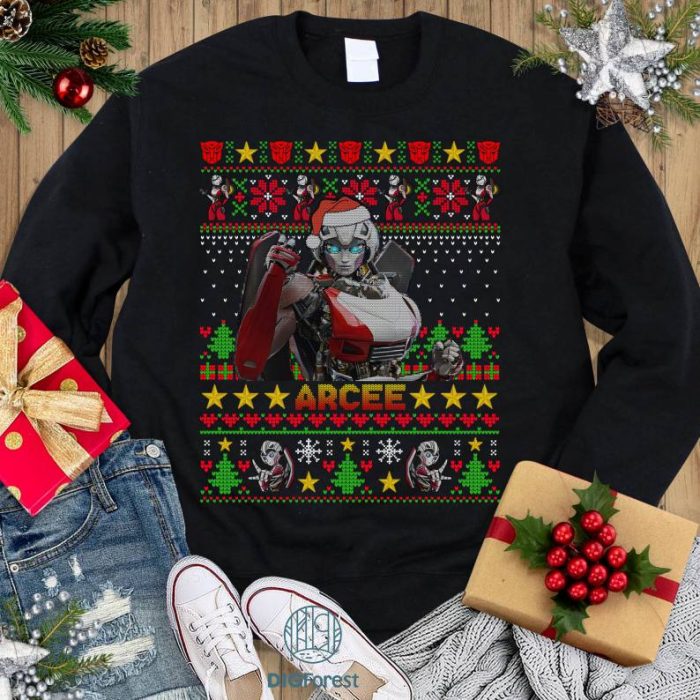 Vintage Arcee Christmas PNG | Autobots Christmas Sweatshirt | Mirage Homage Shirt | Transformers Rise Of The Beasts Shirt | Mirage Tee