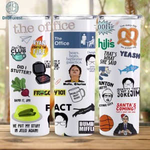 The Office Skinny Tumbler Png | Office Fan Gifts Tumblers Gifts for Friends Christmas Gifts 2023 | The Office Tumbler 20oz Straight Tumbler