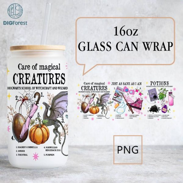 Wizard Magic Beer Can | Glass HP Mug  | Magic Mug | Iced Coffee Cup | HP Coffee Cup | Libbey Glass Can | Christmas Coffee Gift | Gift for Her