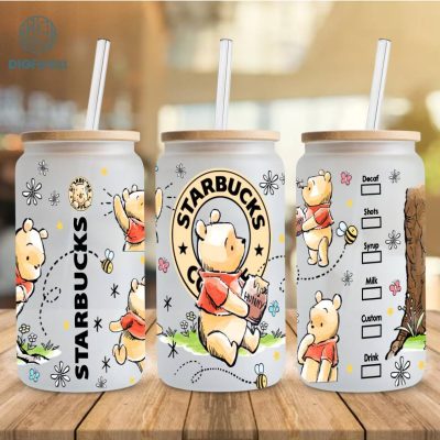 Disney Winnie The Pooh Glass Cup PNG, Winnie The Pooh Gifts, Winnie the Pooh Birthday Gift Cup, Pooh Bear Gifts, Pooh Glass Cup, Grandma To Bee png