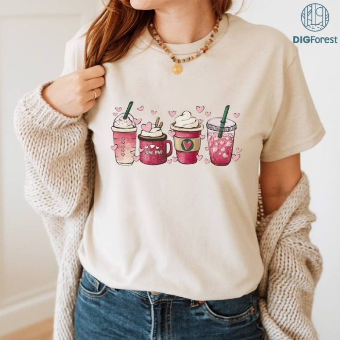 Womens Valentines Day Sweatshirt, Valentine Coffee PNG, Womens Valentines Day Sweater, Valentines Day Shirt, Valentines Sweater