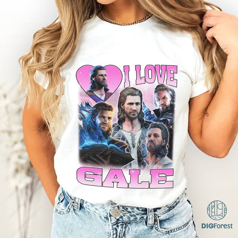 I Love Gale Baldur's Gate PNG, Baldur's Gate Shirt, Gale Shirt, Game Character Shirt, Gale Baldur's Gate Merch