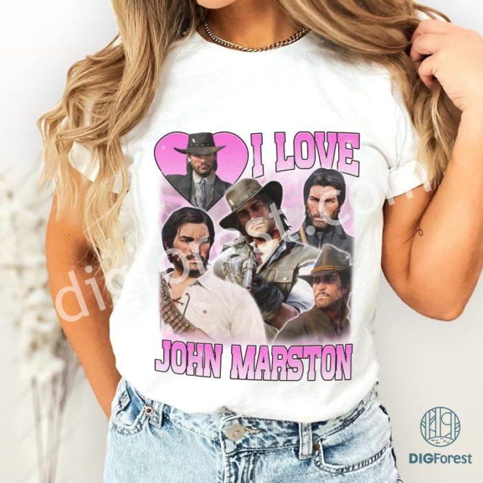 I Love John Marston PNG, Red Dead Shirt, John Marston Shirt, Game Character Shirt, John Marston Red Dead Merch