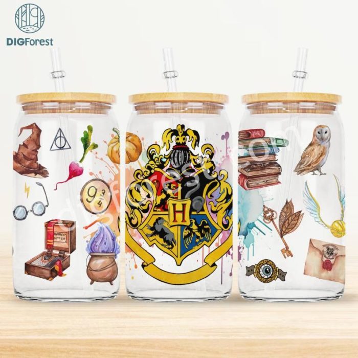 Wizard Magic Beer Can PNG | Glass HP Mug | Magic Mug | Iced Coffee Cup | HP Coffee Cup | Libbey Glass Can | Christmas Coffee Gift | Gift for Her