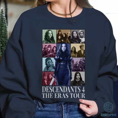 Disney Vintage Descendants 4 The Eras Tour Png, Descendants 4 Evie Collage Beauty And Brains T-Shirt, WDW Magic Kingdom Disneyland Family Vacation Holiday Gift