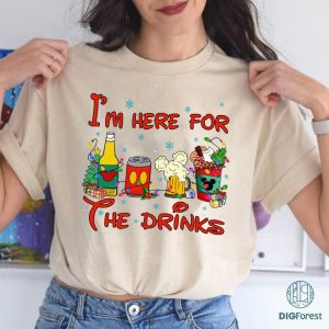 Minnie And Mickey Couple Shirt | I'M Here For The Snacks PNG | Here For The Drinks | Christmas Snacks Shirt