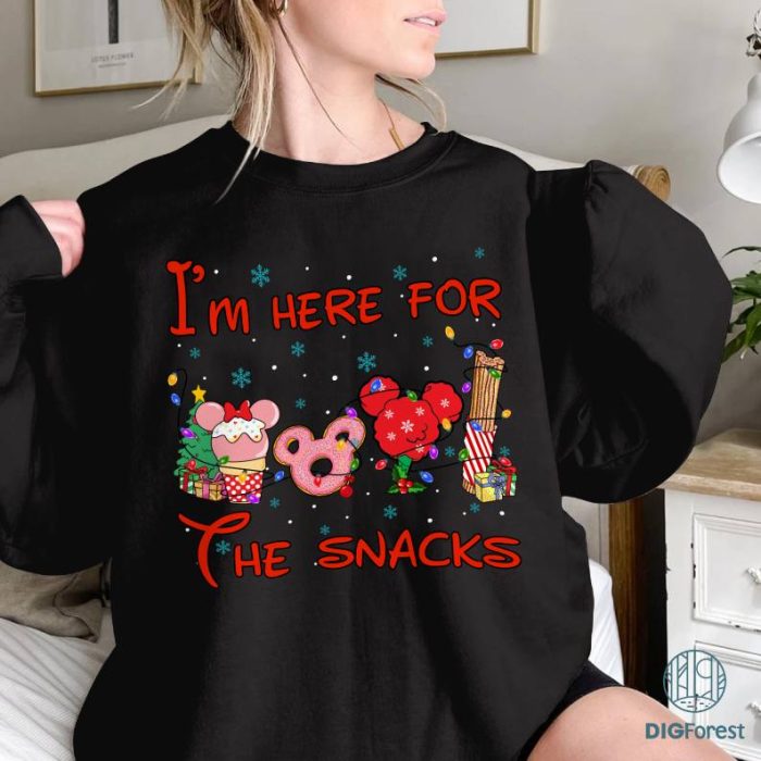 Minnie And Mickey Couple Shirt | I'M Here For The Snacks PNG | Here For The Drinks | Christmas Snacks Shirt