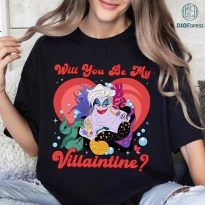 Disneyland Villains Ursula The Little Mermaid PNG, Disneyland Villains Valentine's Day shirt, Magic Kingdom Family Shirt, Valentine Gift