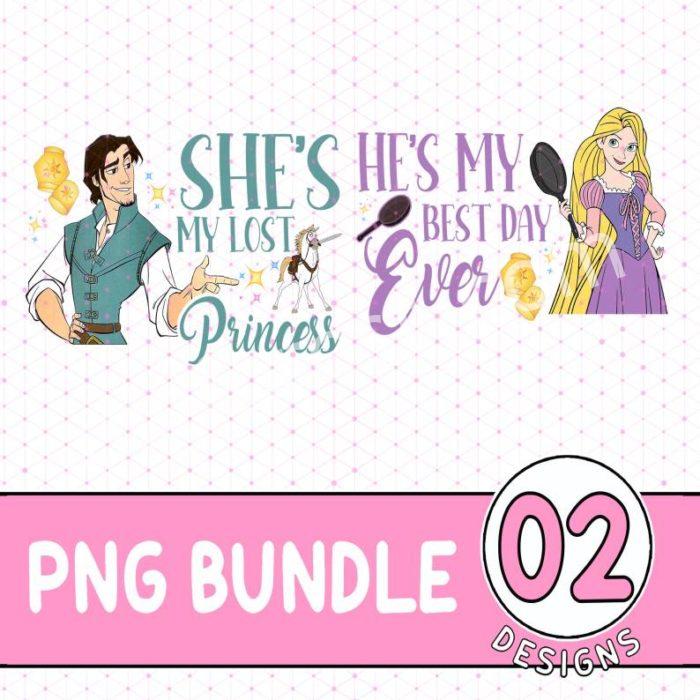 Disney Tangled Couples PNG, Tangled Princess Rapunzel PNG, He's My Best Day Ever, Disneyland Couple Matching Shirt, Couple Tee, Valentines Gift