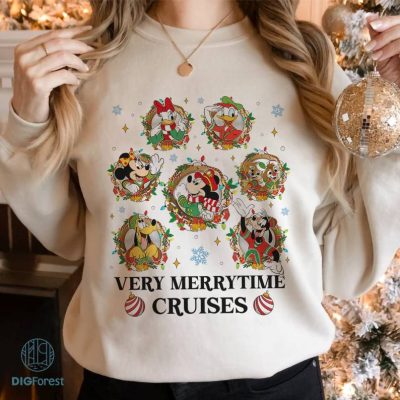 Disney Mickey and Friends Very Merrytime Cruise PNG, Mickey Christmas Cruise Shirt, Disneyland Christmas, Magic Kingdom, Christmas Gifts