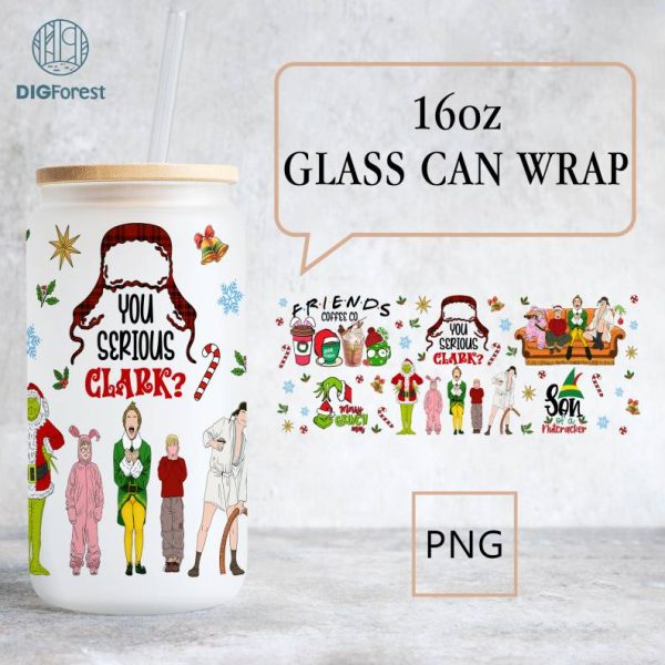You Serious Clark Libbey Glass Wrap Png | 16oz Libbey Can Glass | A Christmas Story | National Lampoons Christmas | Clark Griswold Christmas Png