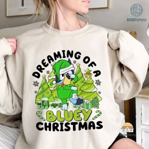 Dreaming of A Bluey Christmas Png | Bluey Merry Christmas 2023 Shirt | Bluey Xmas Shirts | Kids Tee Bluey Christmas | Shirt Blue Dog Christmas