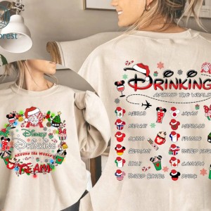 Disney Mickey & Friends Epcot World Tour Shirt, Mickey Epcot World Tour Christmas PNG , Mickey's Very Merry Xmas, Drinking Around The World