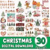CHRISTMAS Bundle, 30 Designs, Christmas svg, Winter svg, Holidays, Cut Files Cricut, Silhouette