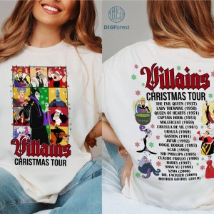 Villains Christmas Tour PNG, Villains Eras Tour Shirt, Maleficent Christmas Shirt, Bad Witches Club, Disneyland Xmas, Christmas Party