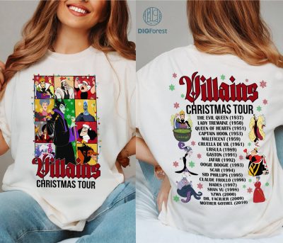 Villains Christmas Tour PNG, Villains Eras Tour Shirt, Maleficent Christmas Shirt, Bad Witches Club, Disneyland Xmas, Christmas Party
