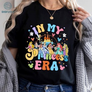 Vintage In My Princess Era Sweatshirt | Princess Characters Lovers PNG| Magical Castle Sweatshirt | Family Vacation Shirt