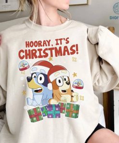 Bluey Hooray Its Christmas PNG, Bluey Hooray Its Christmas Shirt, Dog Blue Christmas Family Shirt, Disney Christmas Shirt, Merry Christmas Shirt
