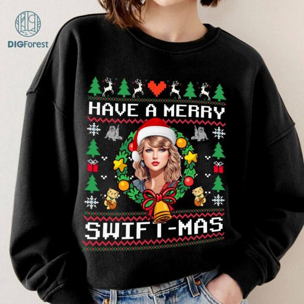 Taylor Swift Christmas Sweatshirt Wishing You Have A Merry Swiftmas Sweatshirt Taylor Santa 