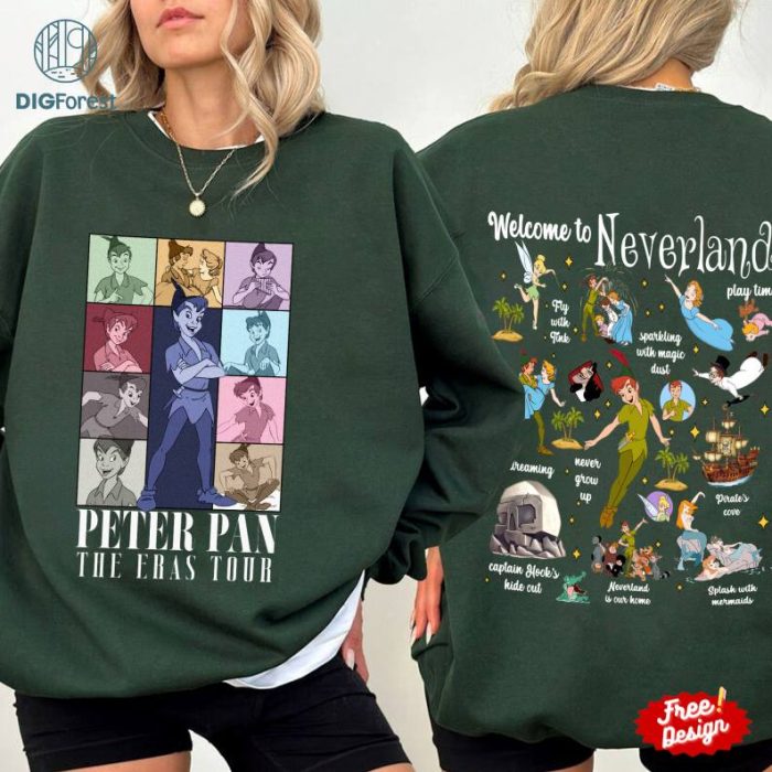 Disney Peter Pan The Eras Tour Shirt, Welcome To Neverland Tinker Bell Png, Never Grow Up Png, Disneyland Peter Pan Png, WDW Trip, Digital Download