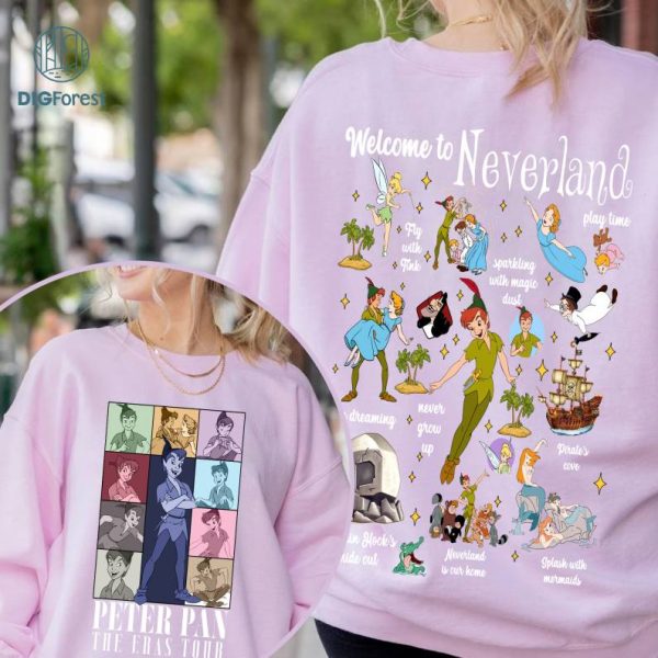 Disney Peter Pan The Eras Tour Shirt, Welcome To Neverland Tinker Bell Png, Never Grow Up Png, Disneyland Peter Pan Png, WDW Trip, Digital Download