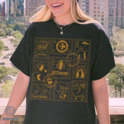 Grey's Anatomy Stamps Art PNG| Vintage Grey's Anatomy Shirt | Meredith Grey Derek Shepherd Shirt | Birthday Gift