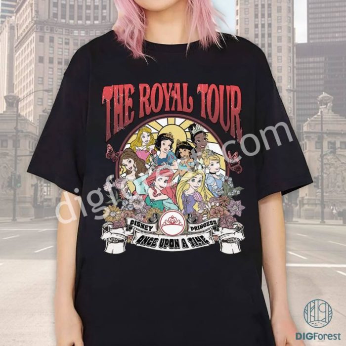 Disney Princess The Royal Tour PNG| Disneyland Princess Tour Tee | Princess Characters Shirt | Girl Trip Shirt | Disneyland Shirt Birthday Gift