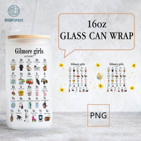 Stars Hollow  Gilmore Girls Libbey Can Glass Wrap Png 16Oz | Luke's Diner Stars Hollow Png | Stars Hollow Christmas Png Perfect Libbey Glass