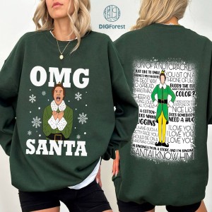 Christmas PNG| Elf Movie Quote Shirts | Vintage Xmas Shirt | Family Christmas | Omg Santa Shirt | Funny Shirt | Christmas Story Tee