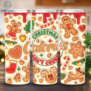 Christmas Gingerbread Bakery 3D Inflated Puff 20 Oz Tumbler Wrap Sublimation Design PNG Digital Download Merry Christmas Mr Mrs Claus