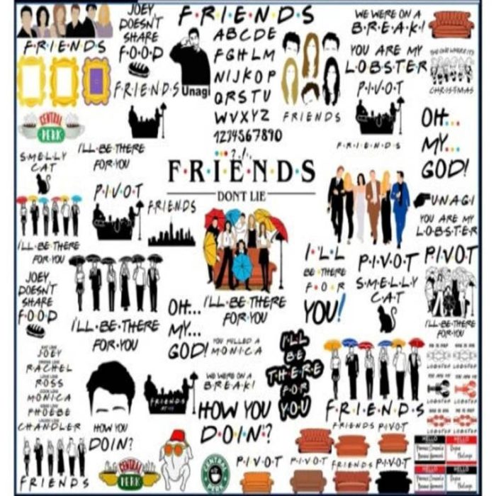 Friends SVG,Friends TV Show Bundle, layered files,cricut svg files,svg bundle layered files,digital download ,svg for cricut,svg,png,eps,dxf