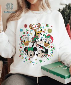 Disney Christmas PNG, Mickey and Friends Christmas Shirt, Disney Holiday Shirt, Disney Xmas Trip, Disneyland Christmas Sweatshirt