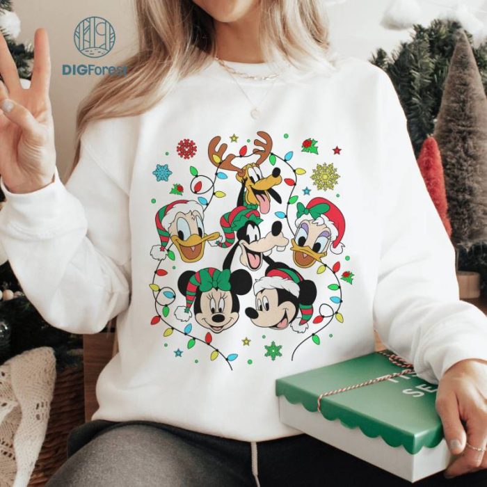 Disney Christmas PNG, Mickey and Friends Christmas Shirt, Disney Holiday Shirt, Disney Xmas Trip, Disneyland Christmas Sweatshirt