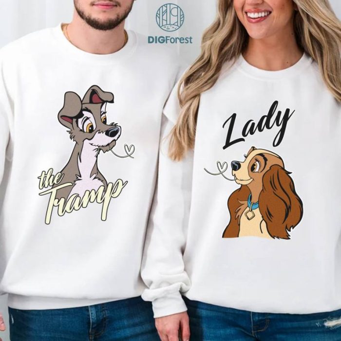 Disney Lady And The Tramp Bundle, Family Couple Bundle, Epcot Shirts, Family Matching Shirts, Family Honeymoon Tshirt, Bride and Groom shirts