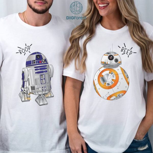 Disney Star Wars Couple Bundle, Disney Trip, R2D2 BB8 Couple, Star Wars Droid, Star Wars Matching, Disney Couple Honeymoon Shirts
