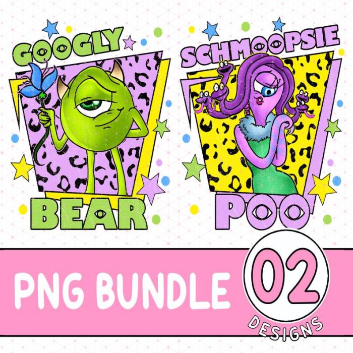 Disney Couple Bundle, Googly Bear and Schmoopsie Poo Tee, Mike and Celia, Honeymoon Anniversary, Monsters Inc Inspired Gift